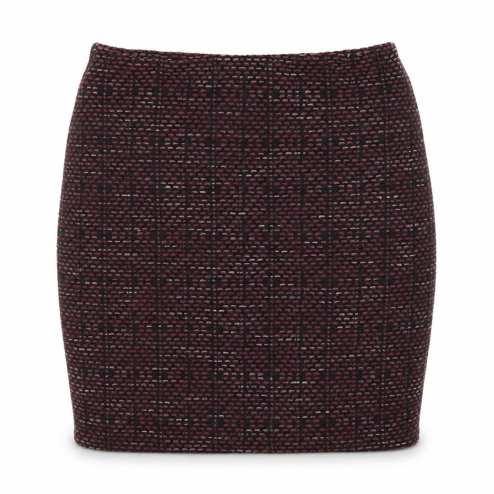 New Look Womens Purple Geometric Polyester Bandage Skirt Size 8 Drawstring