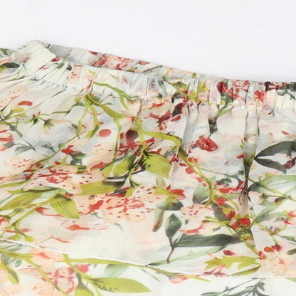Parisian Collection Womens White Floral Polyester Basic Blouse Size 10 Off the Shoulder - Bardot
