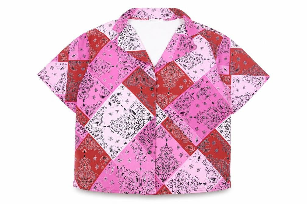 ASOS Womens Pink Floral Polyester Basic Button-Up Size 6 Collared - Box Fit Shirt