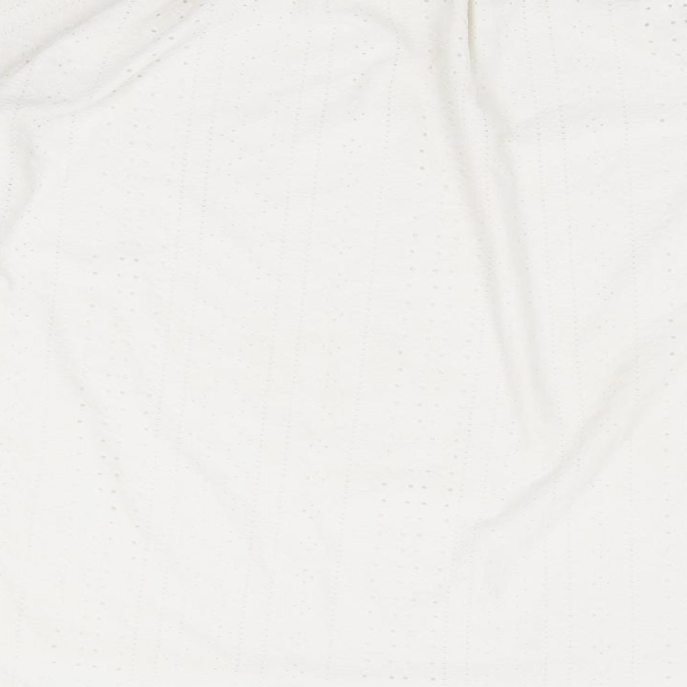 Greige Womens White Polyester Basic Blouse Size 2XL Round Neck