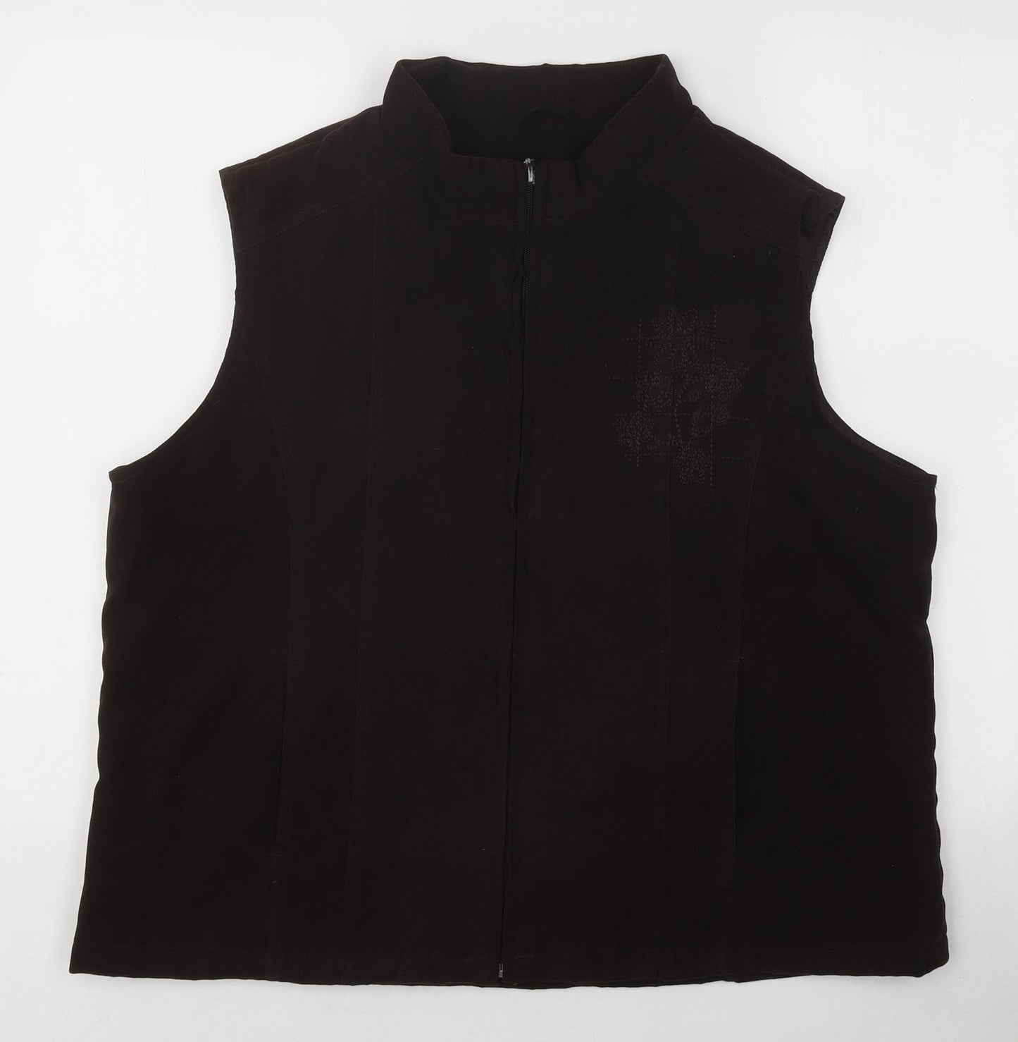 EMW Womens Brown Gilet Waistcoat Size L Zip