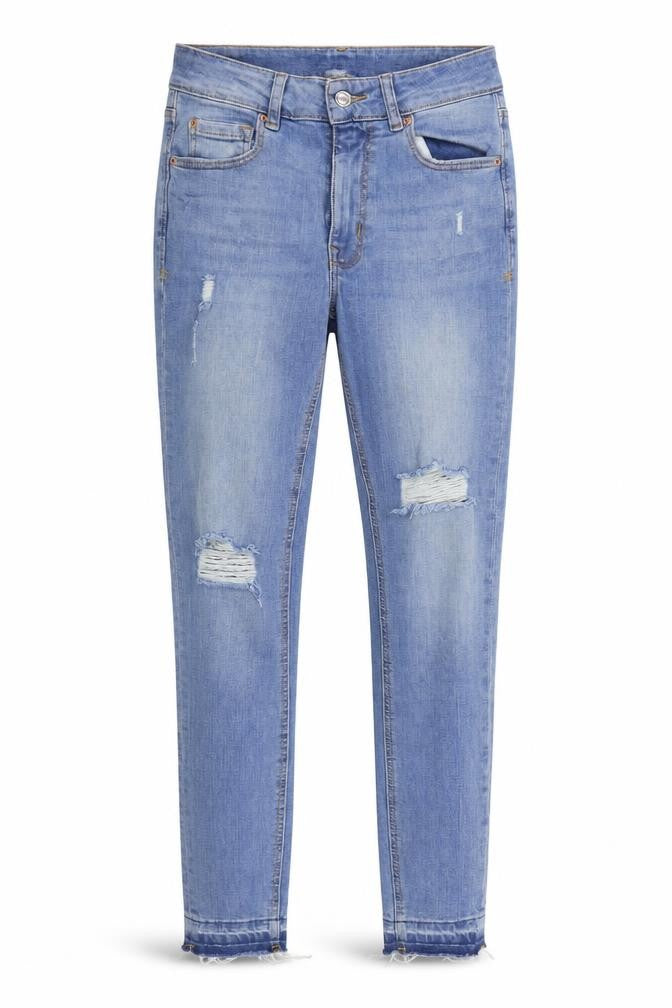 Denim & Co. Womens Blue Cotton Skinny Jeans Size 8 L28 in Regular Zip