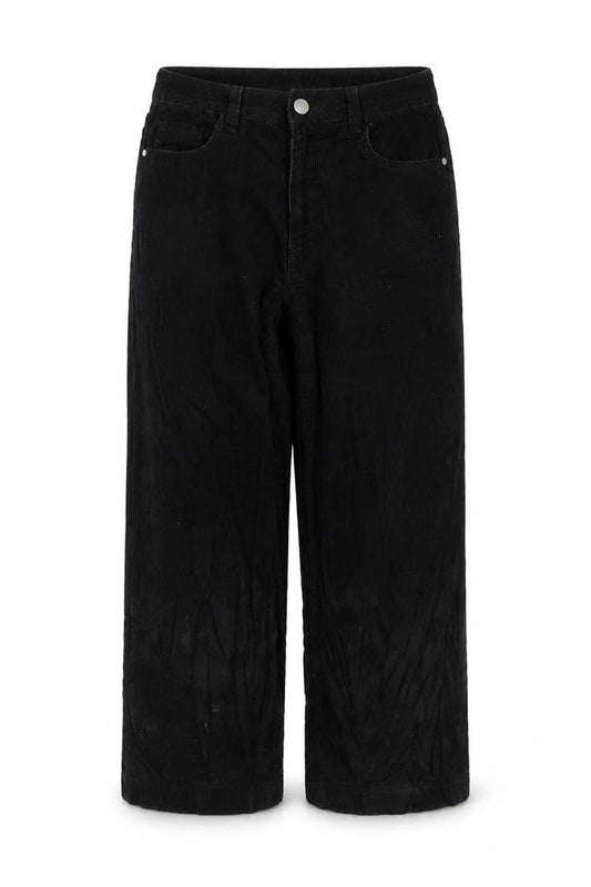 Denim & Co. Womens Black Cotton Trousers Size 8 L24 in Regular Zip