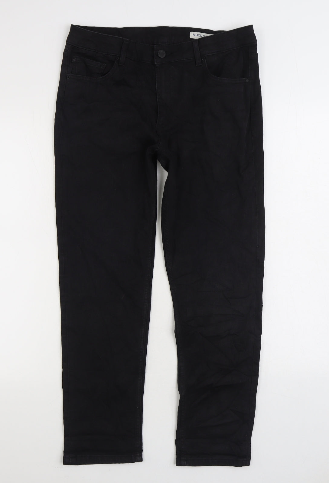 Marks and Spencer Womens Black Cotton Skinny Jeans Size 12 L26 in Regular Zip