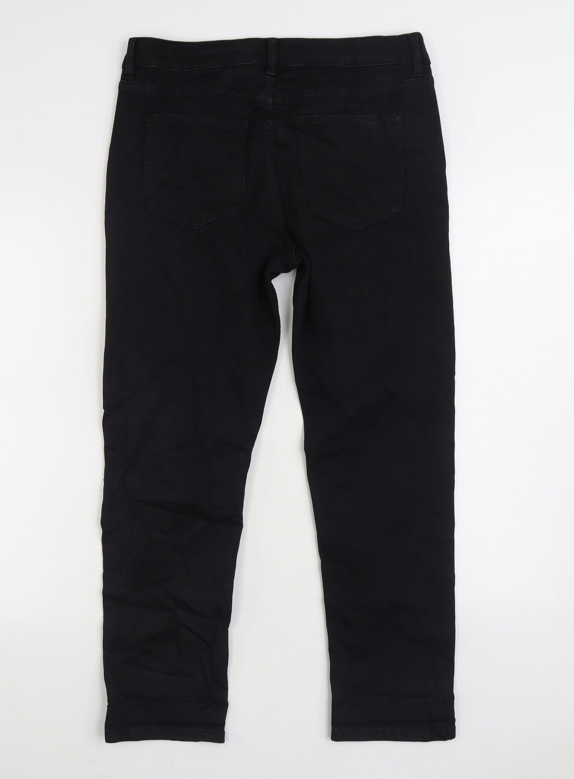 Marks and Spencer Womens Black Cotton Skinny Jeans Size 12 L26 in Regular Zip