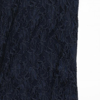 Dorothy Perkins Womens Blue Polyester Sheath Size 10 Round Neck Pullover