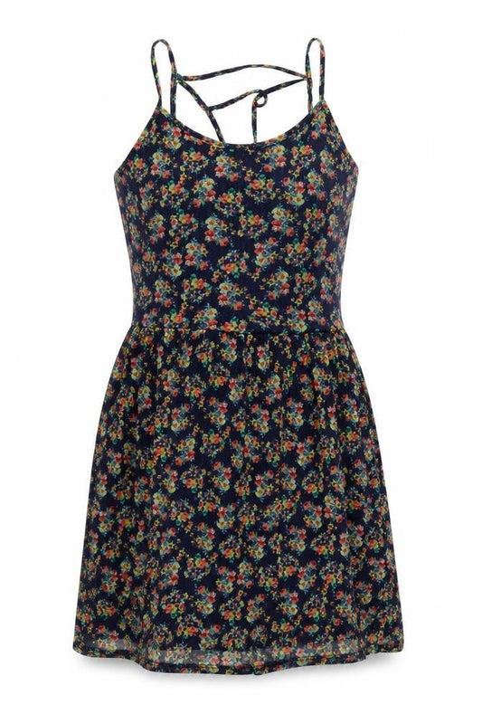 Xhilaration Womens Multicoloured Floral Polyester Skater Dress Size XL Round Neck Pullover