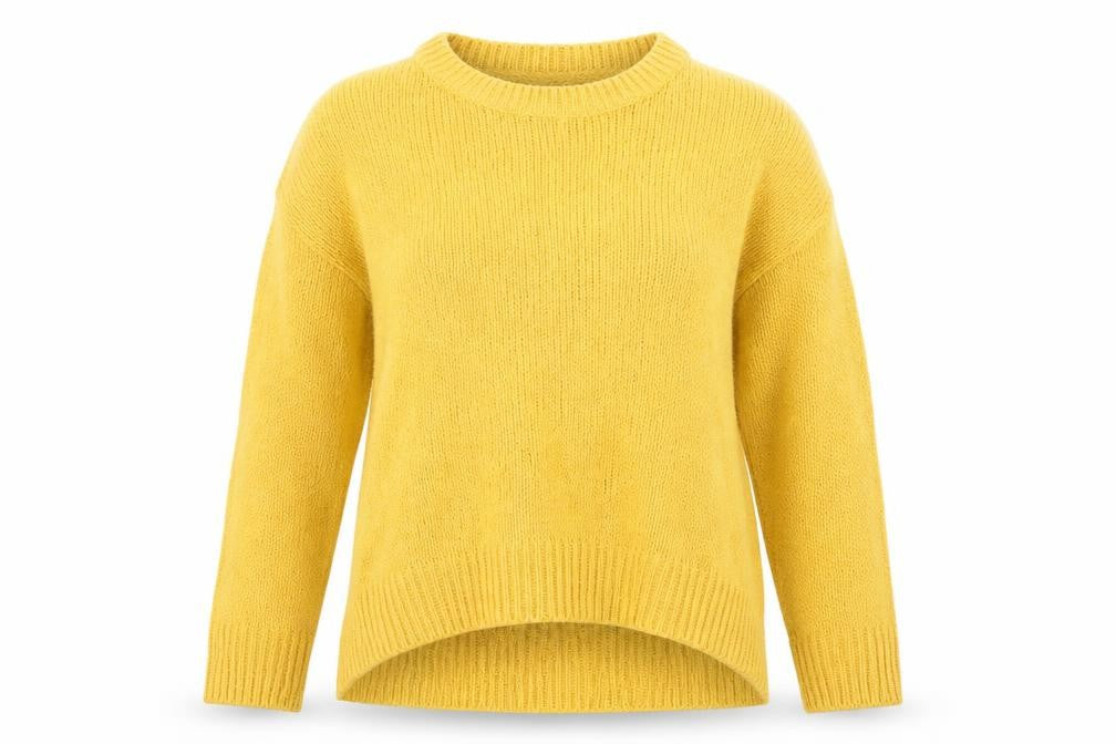 New Look Womens Yellow Collared Acrylic Pullover Jumper Size S
