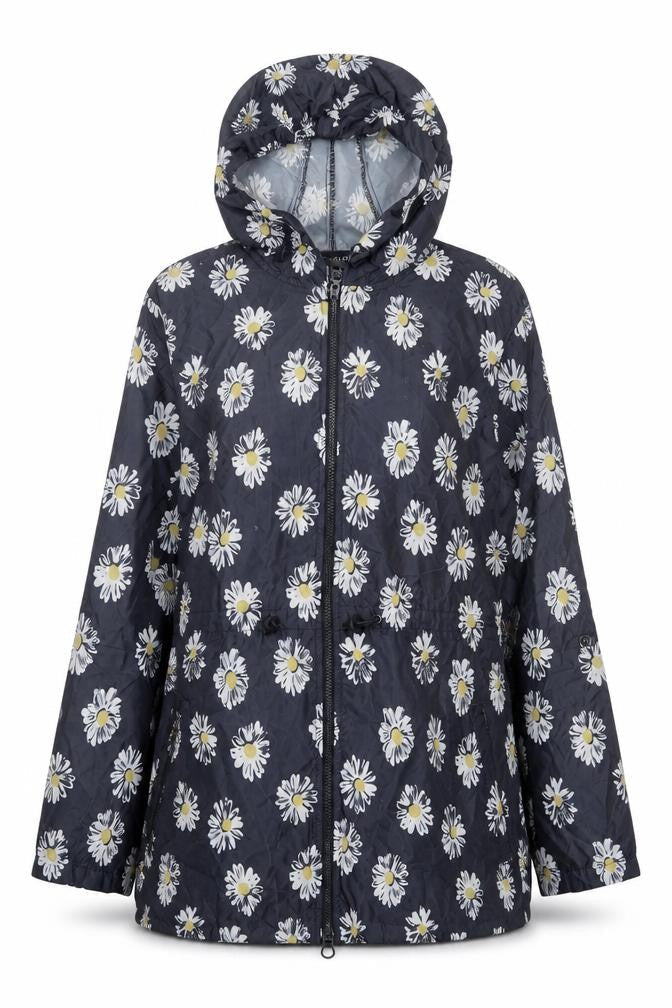 George Womens Black Floral Jacket Size 12 Zip