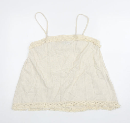 ChicMe Womens Beige Cotton Camisole Tank Size 2XL Square Neck