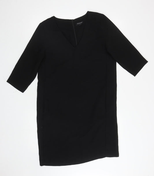 Selected Femme Womens Black Polyester A-Line Size 36 V-Neck Zip