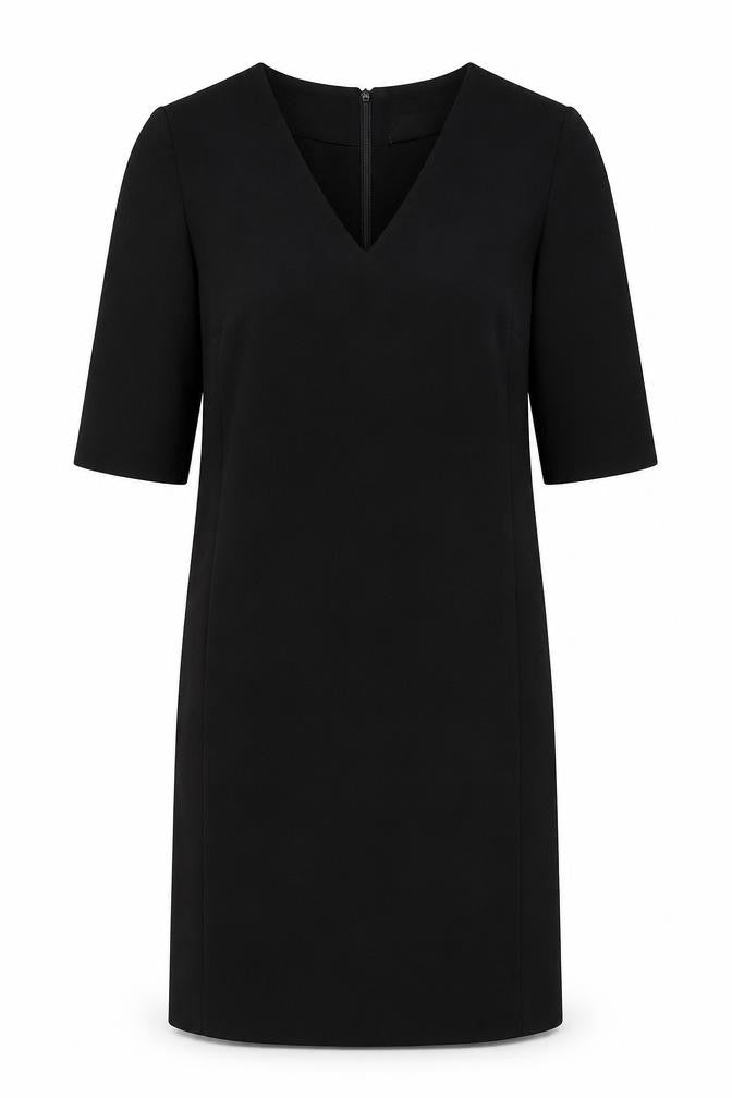 Selected Femme Womens Black Polyester A-Line Size 36 V-Neck Zip