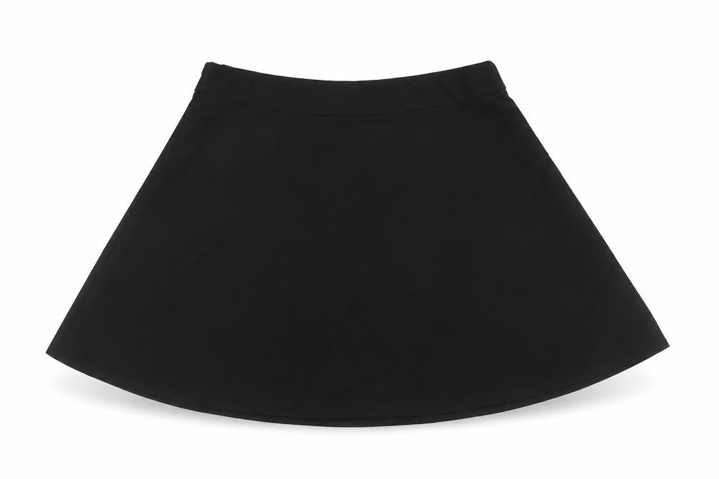Marks & Spencer Girls Black Polyester Skater Skirt Size 6-7 Years Regular Zip