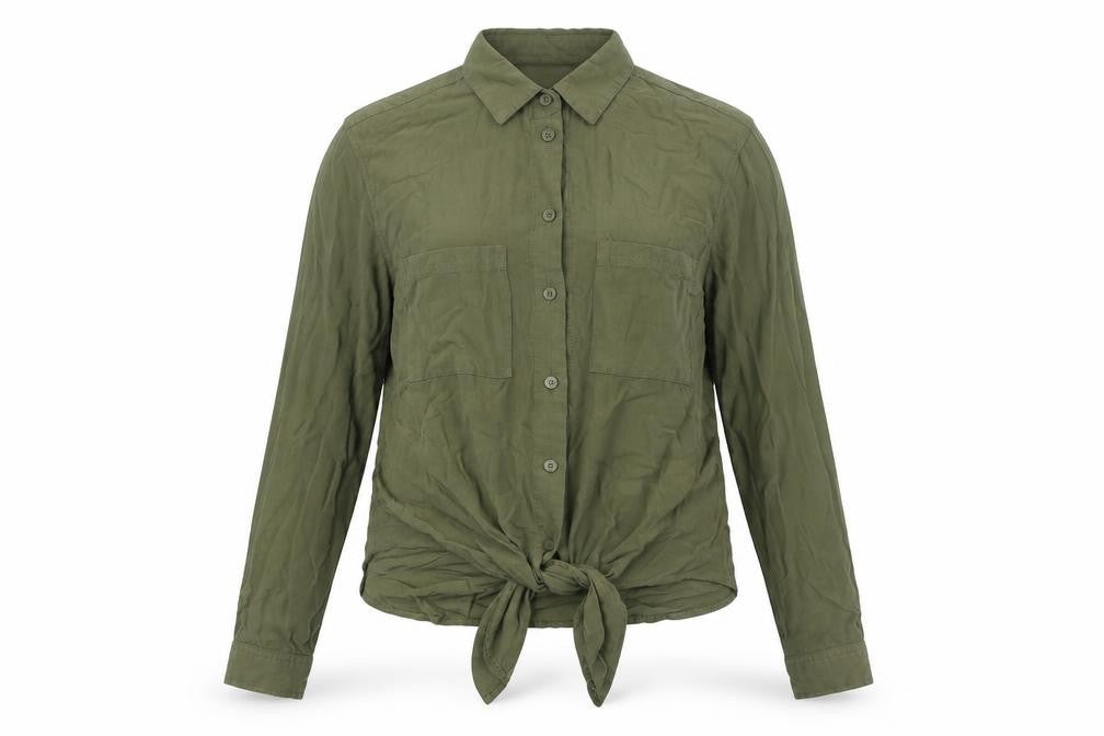 New Look Womens Green Viscose Basic Button-Up Size 6 Collared