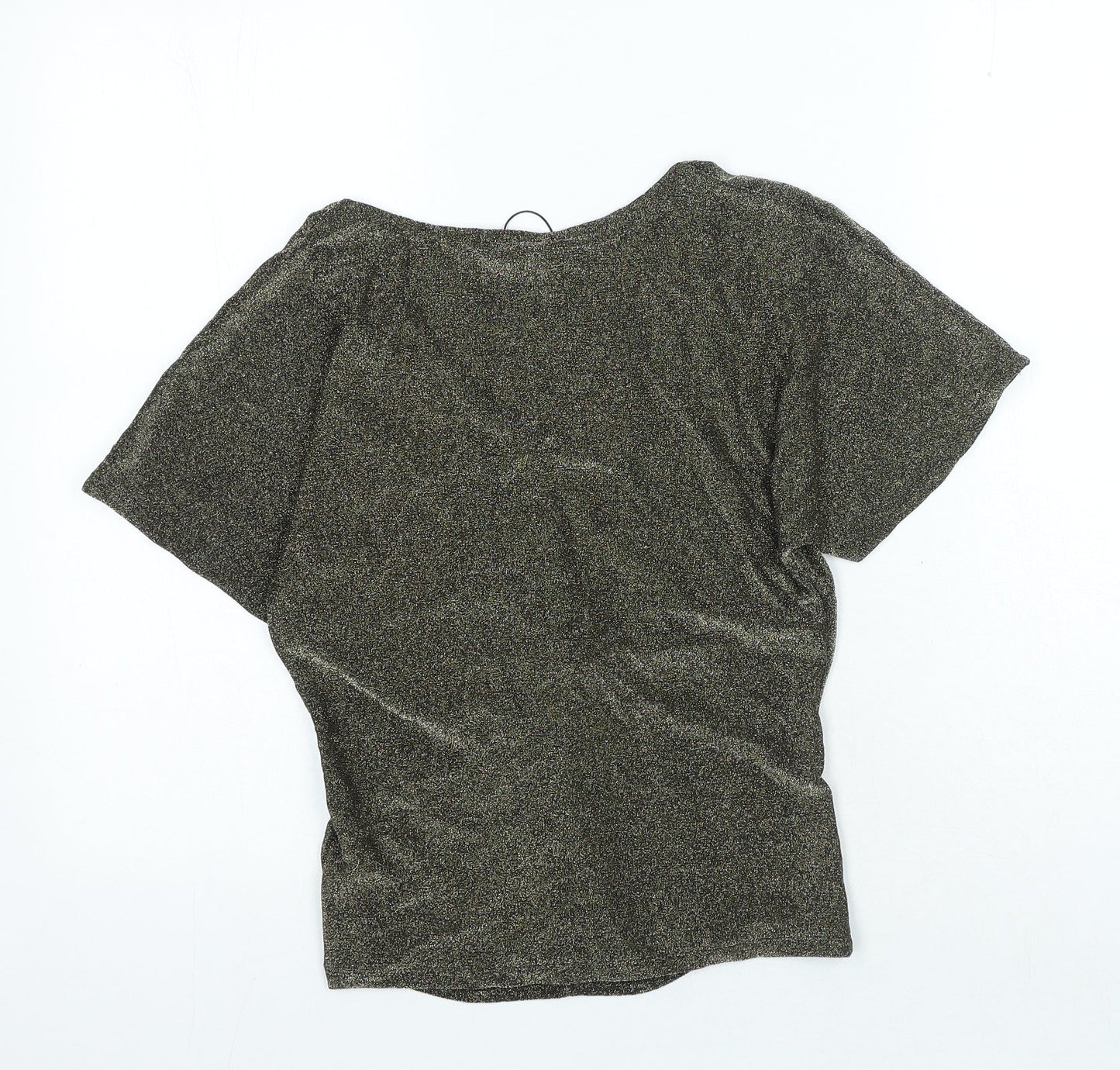 Marks and Spencer Womens Gold Polyimide Basic Blouse Size XS V-Neck