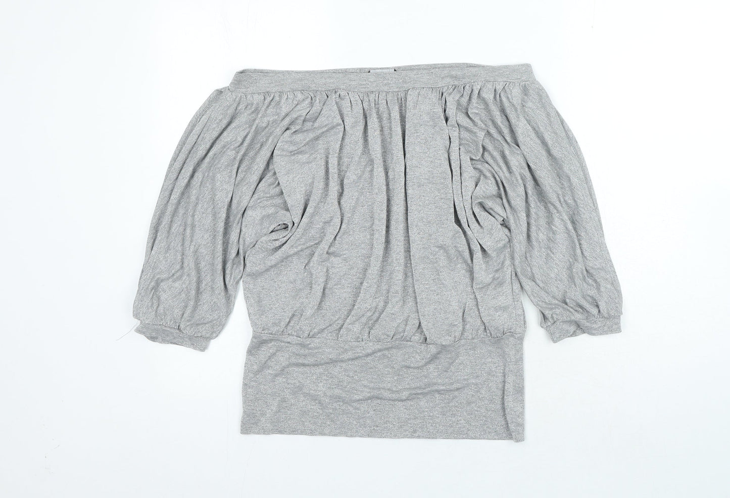 Dorothy Perkins Womens Silver Viscose Basic Blouse Size 12 Off the Shoulder