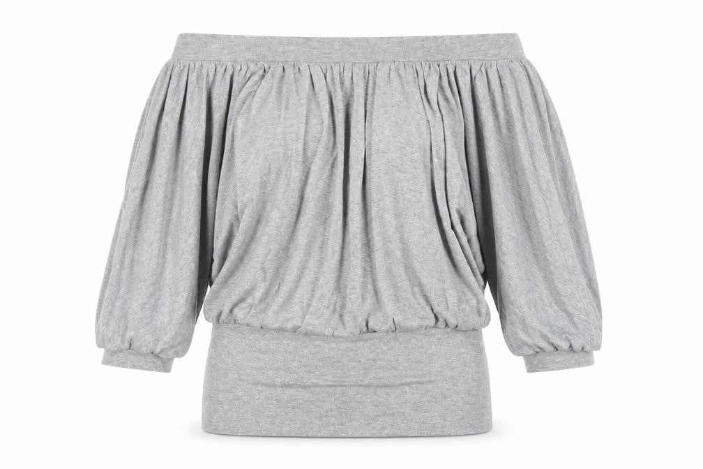 Dorothy Perkins Womens Silver Viscose Basic Blouse Size 12 Off the Shoulder