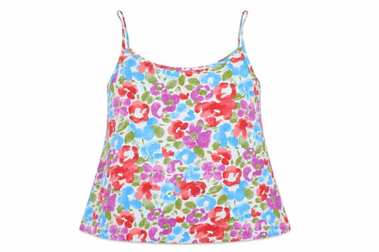 Peacocks Womens Multicoloured Floral Polyester Camisole Blouse Size 14 Round Neck