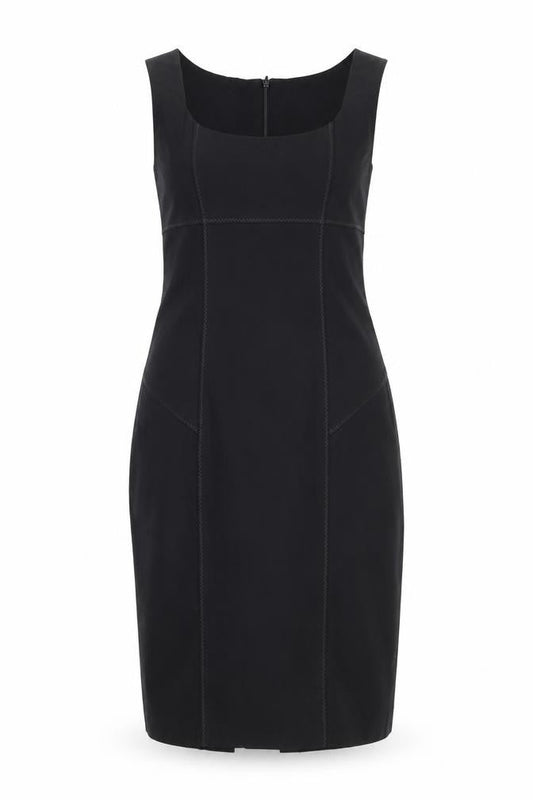 Warehouse Womens Black Polyester Tank Dress Size 8 Scoop Neck Zip