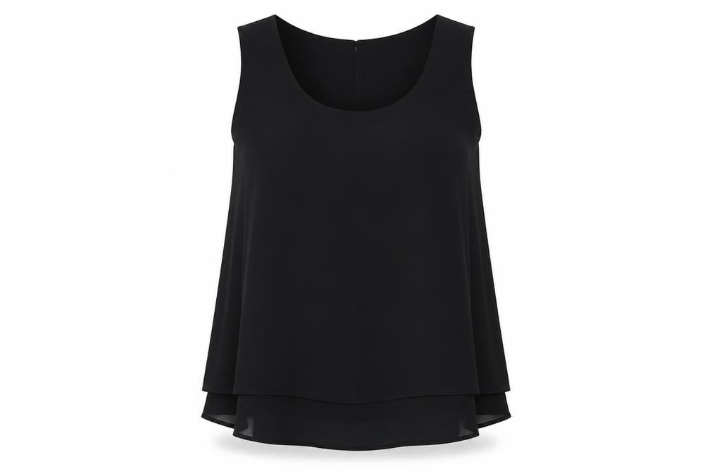 Together Womens Black Polyester Basic Blouse Size 14 Round Neck