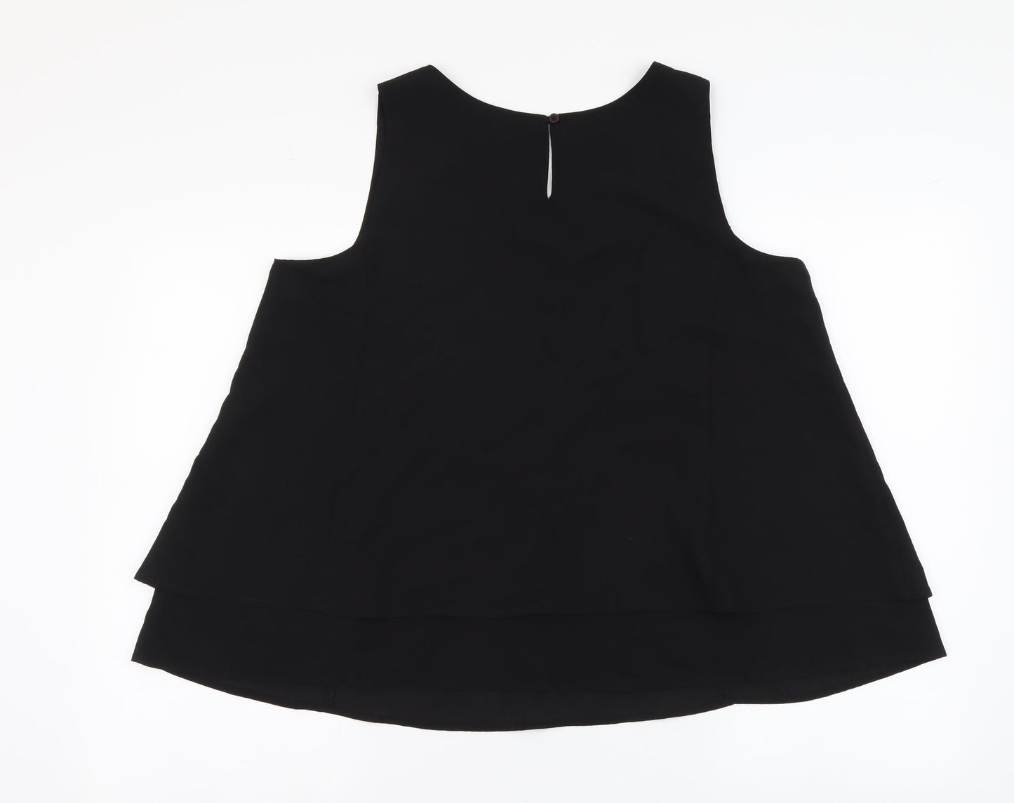 Together Womens Black Polyester Basic Blouse Size 14 Round Neck