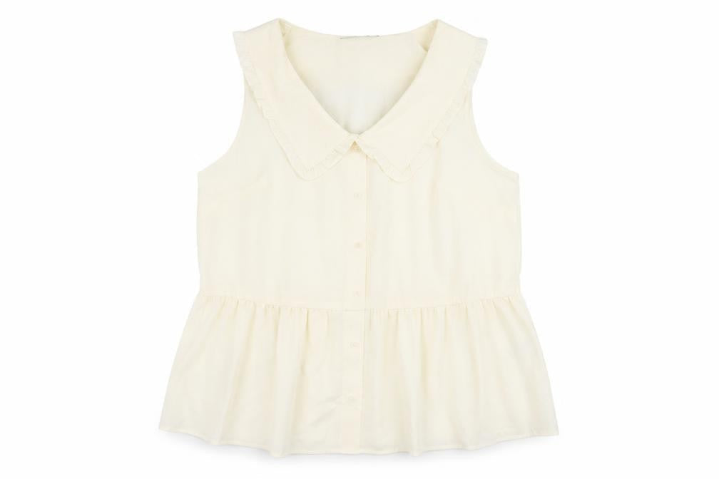 George Womens Ivory Polyester Basic Button-Up Size 14 Collared