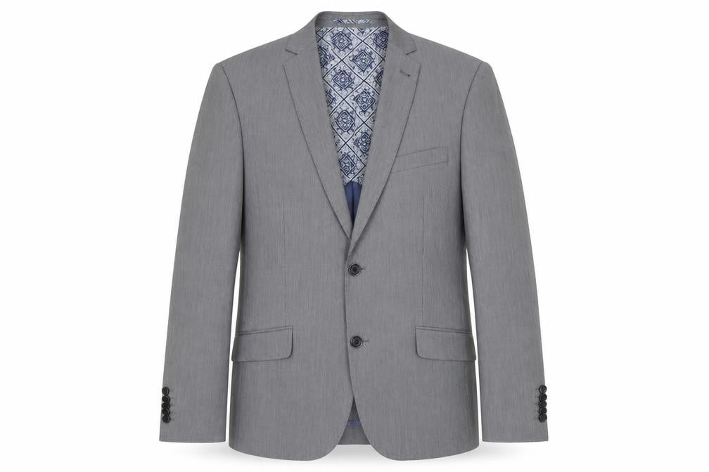 Angelo Litrico Mens Grey Polyester 3 Piece Suit Jacket Size M