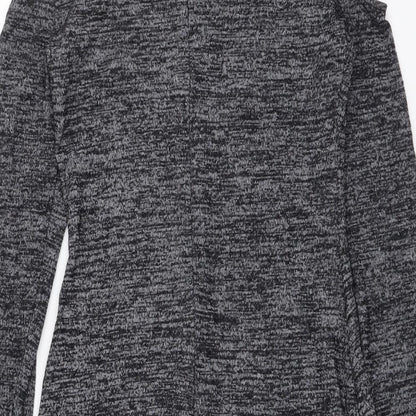 Parisian Signature Womens Grey Viscose Bodycon Size 8 Mock Neck Pullover - Cold Shoulder