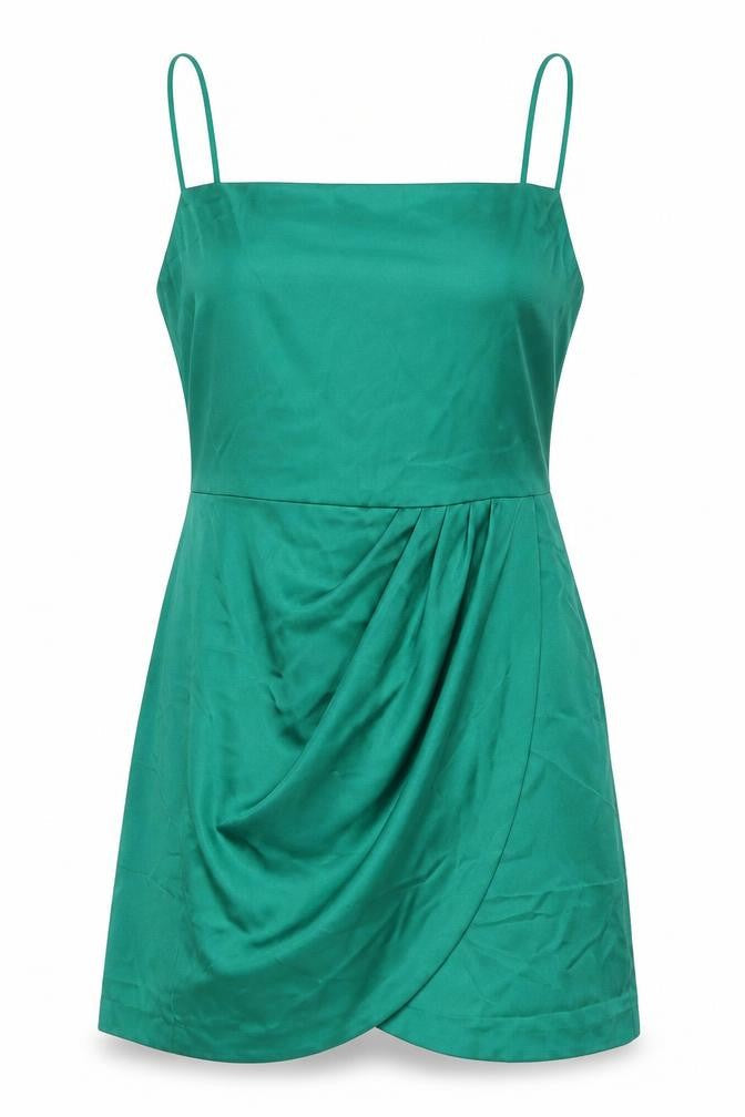 Zara Womens Green Polyester Mini Size S Square Neck Zip
