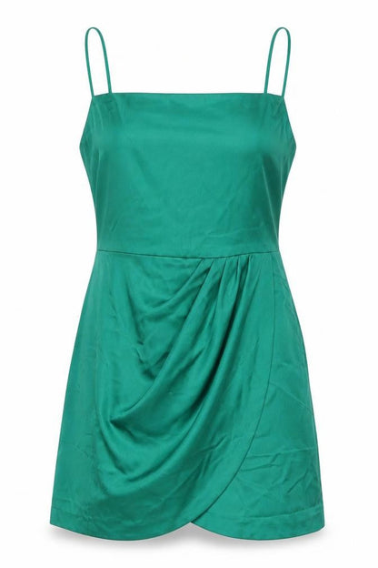 Zara Womens Green Polyester Mini Size S Square Neck Zip