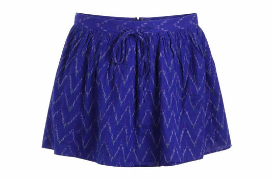 Gap Womens Blue Geometric Cotton Mini Skirt Size 6 Tie