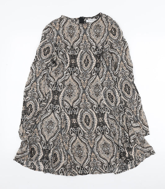 Glamorous Womens Multicoloured Paisley Viscose Mini Size XS Round Neck Zip