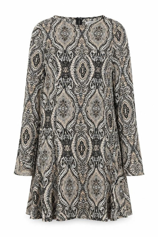 Glamorous Womens Multicoloured Paisley Viscose Mini Size XS Round Neck Zip