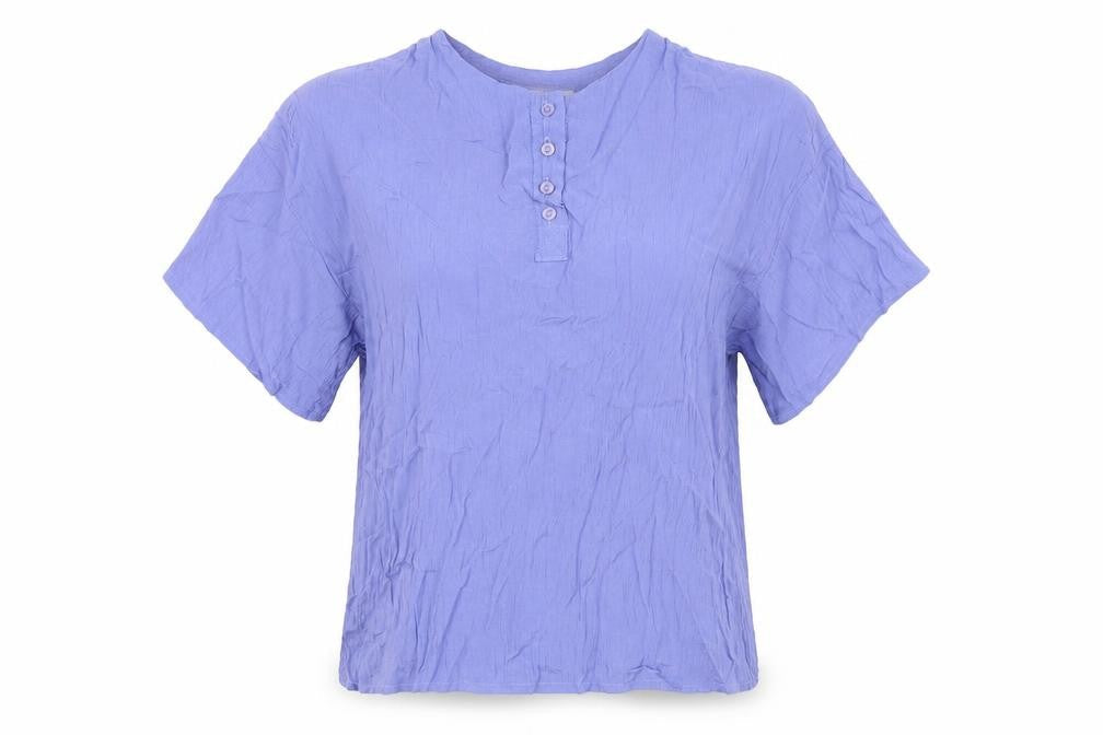 West & Webb Womens Purple Viscose Basic T-Shirt Size S Round Neck