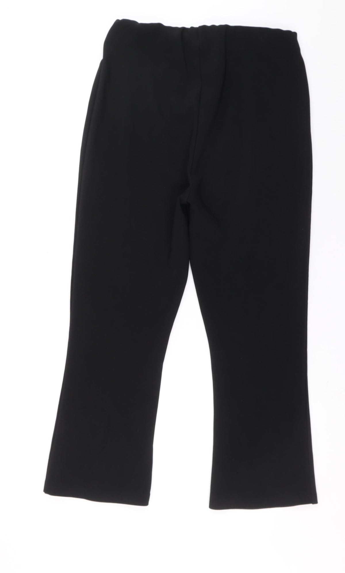 Preworn Womens Black Polyester Trousers Size 14 L24 in Regular