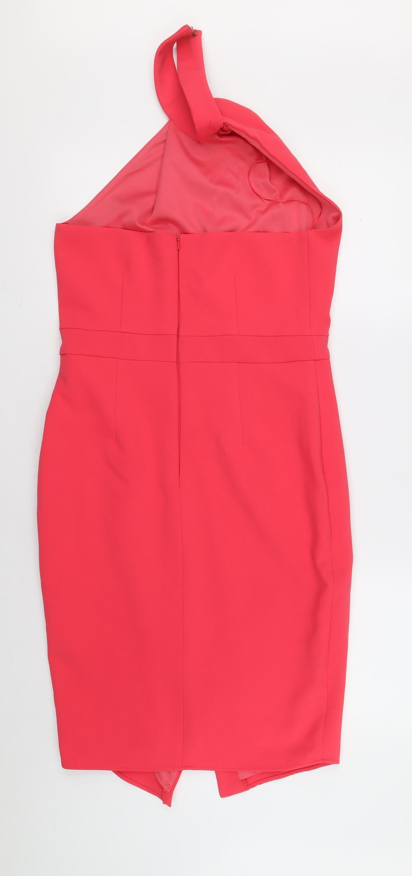 River Island Womens Pink Pencil Dress Size 12 Halter Zip