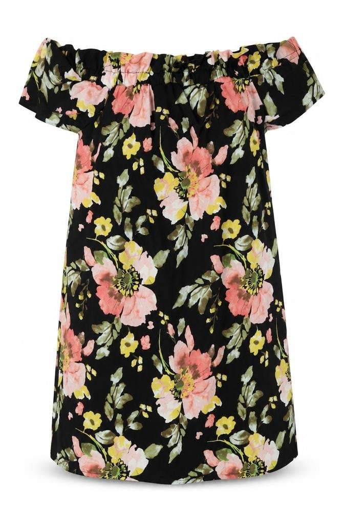 Atmosphere Womens Multicoloured Floral Polyester Mini Size 6 Off the Shoulder Pullover