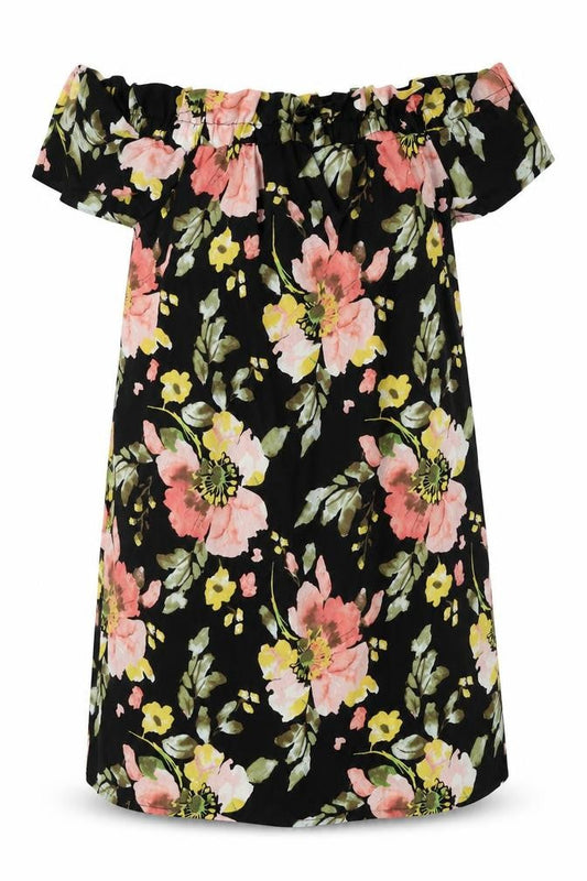 Atmosphere Womens Multicoloured Floral Polyester Mini Size 6 Off the Shoulder Pullover