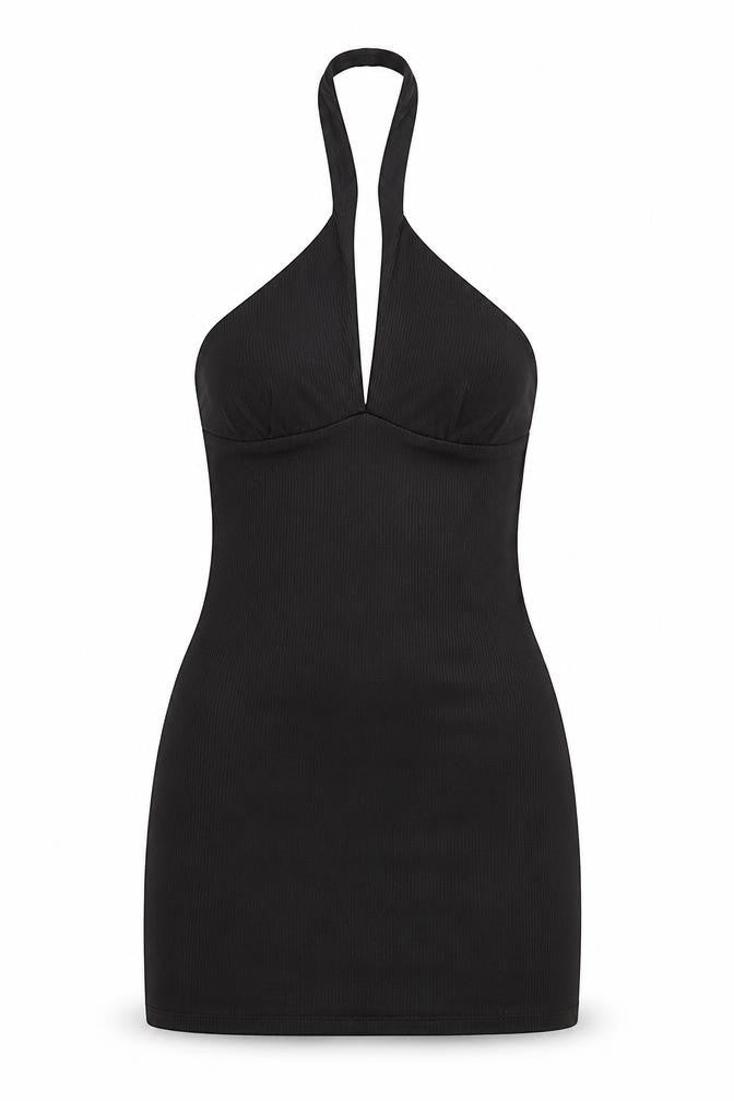 Divided by H&M Womens Black Polyester Mini Size 4 Halter Pullover