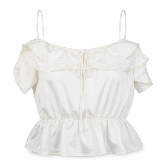 Topshop Womens Ivory Polyester Camisole Blouse Size 14 Round Neck