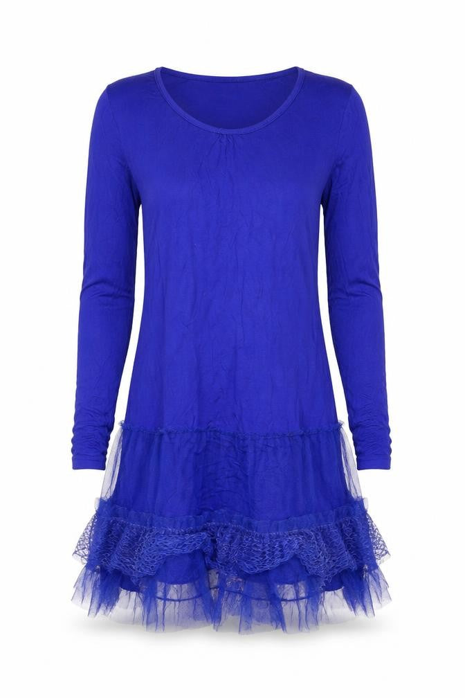 maElla Womens Blue Viscose Bodycon Size M Round Neck Pullover