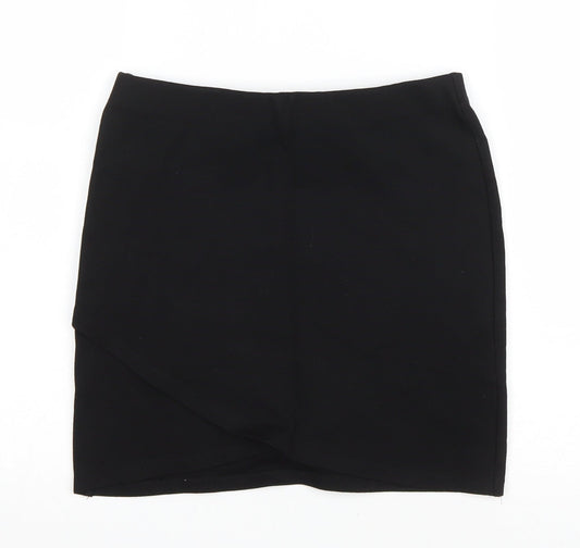Topshop Womens Black Viscose Tulip Skirt Size 8 Drawstring