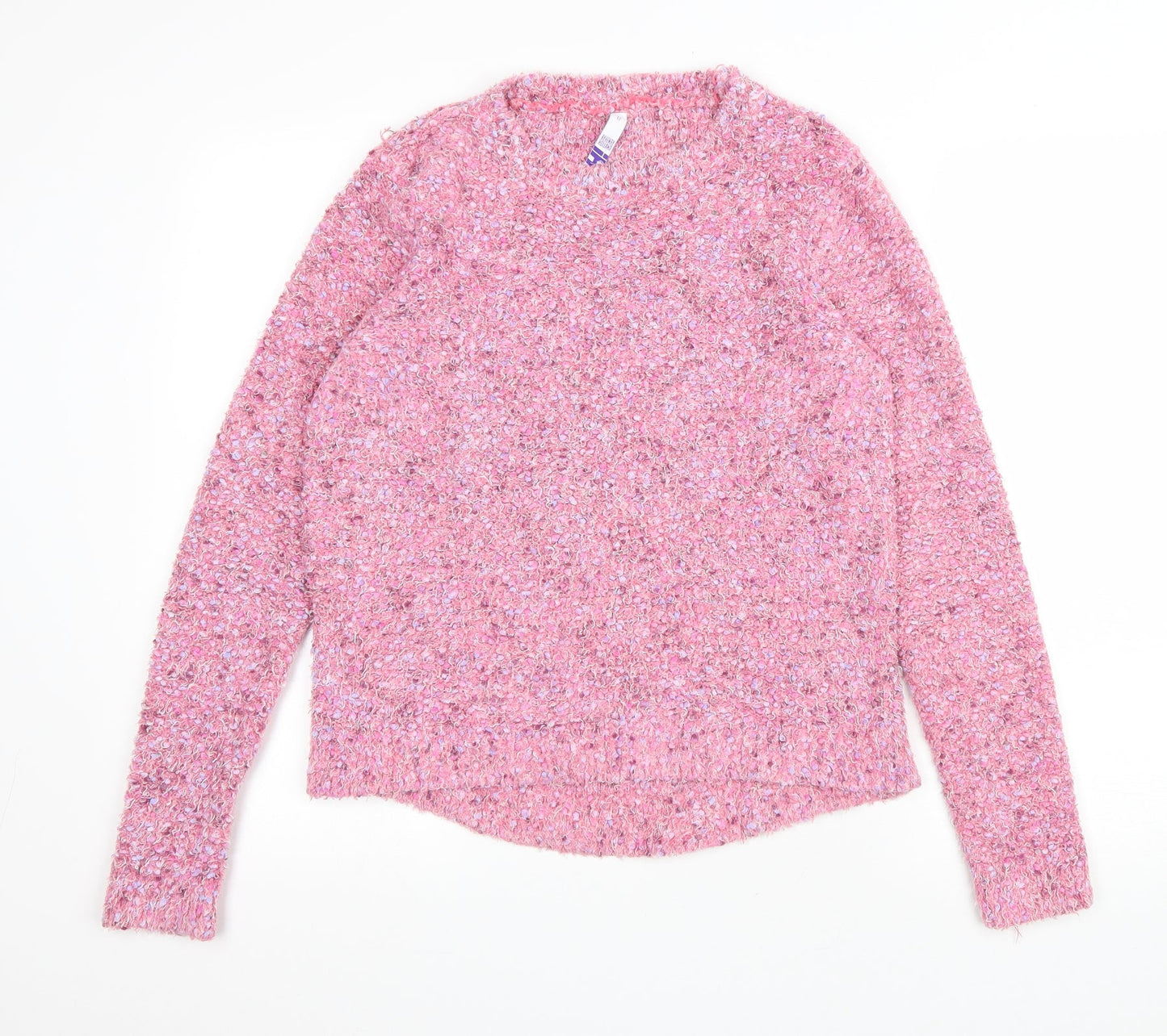 Debenhams Womens Pink Round Neck Polyamide Pullover Jumper Size 12