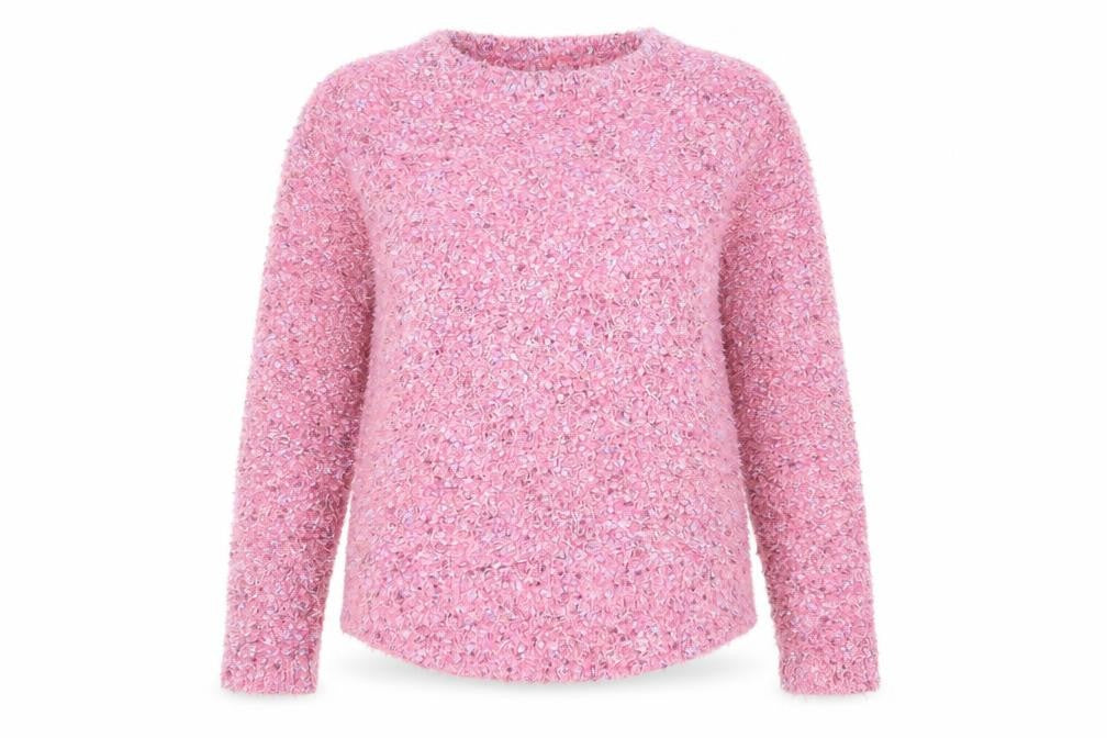 Debenhams Womens Pink Round Neck Polyamide Pullover Jumper Size 12