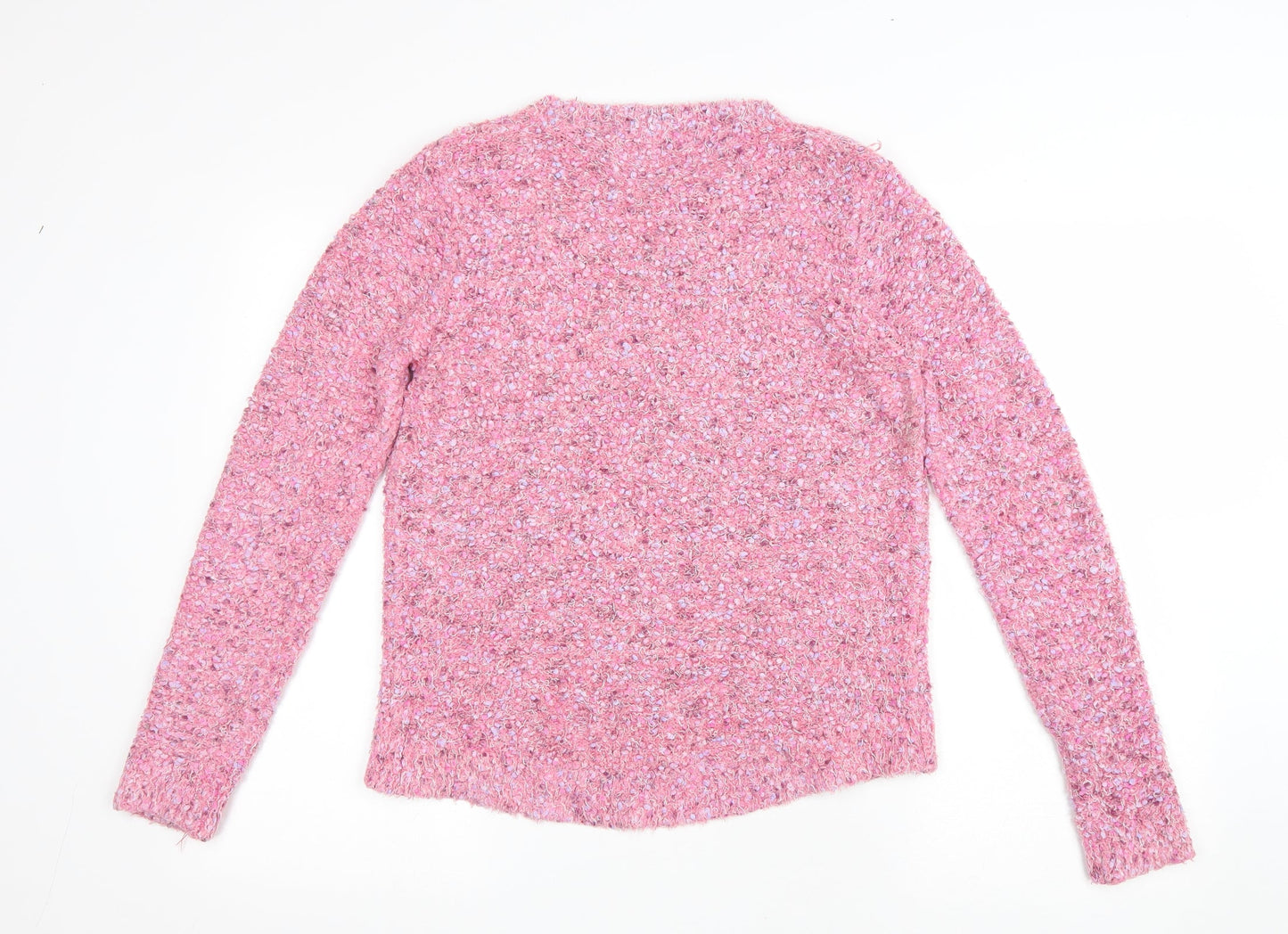 Debenhams Womens Pink Round Neck Polyamide Pullover Jumper Size 12