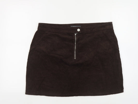 Denim & Co. Womens Brown Cotton Maxi Skirt Size 20 Button