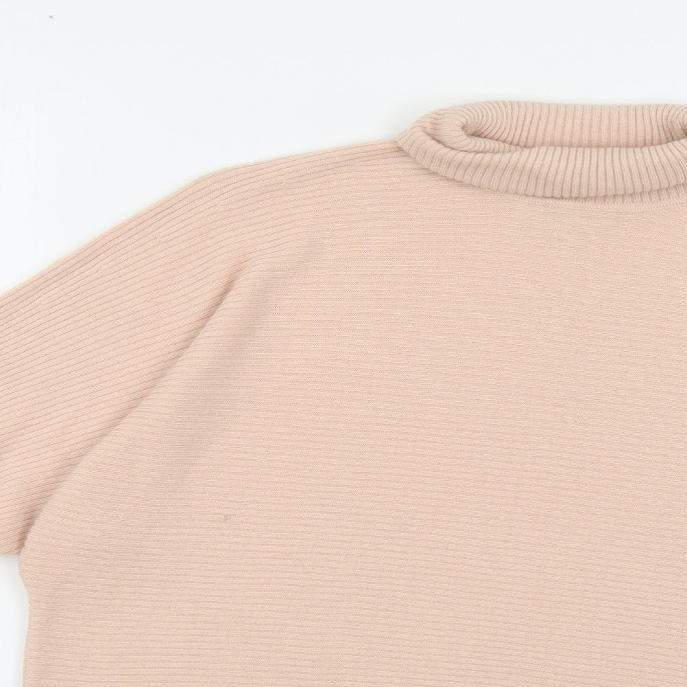 Debenhams Womens Pink Roll Neck Acrylic Pullover Jumper Size 12