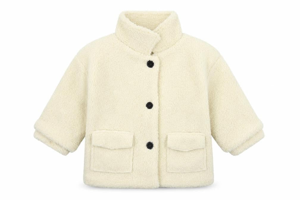 FHW Girls Ivory Basic Jacket Jacket Size 9 Years Button
