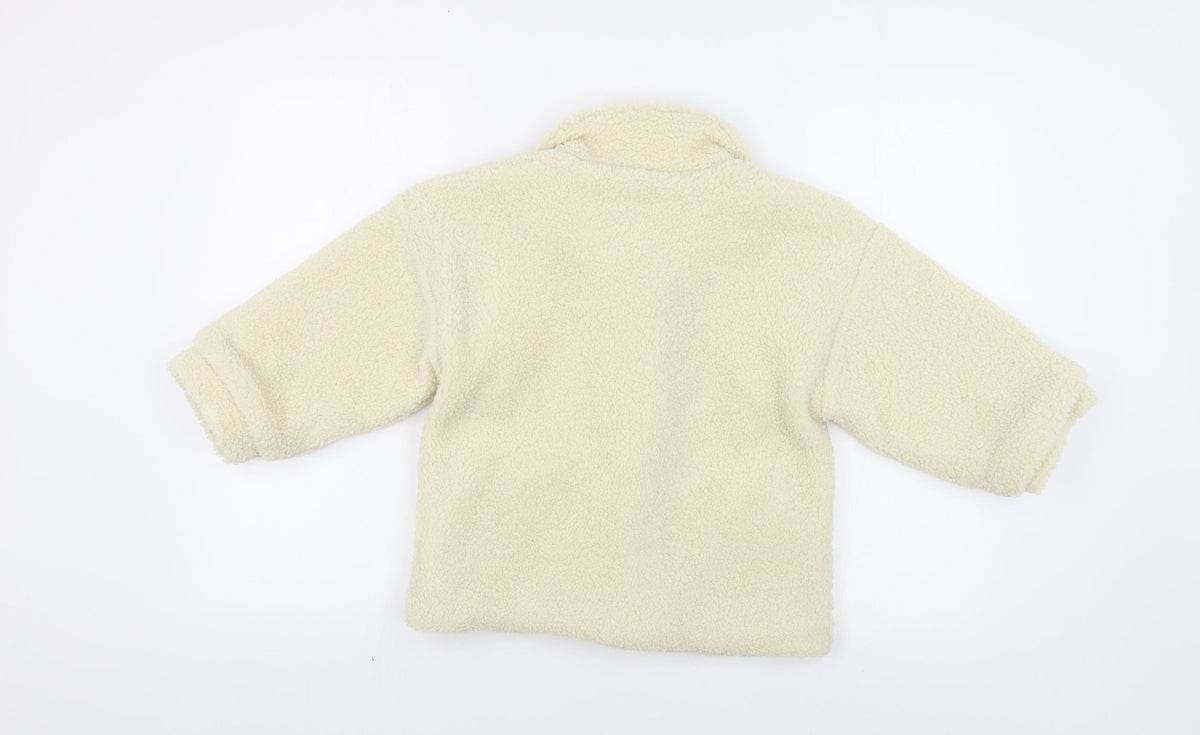 FHW Girls Ivory Basic Jacket Jacket Size 9 Years Button