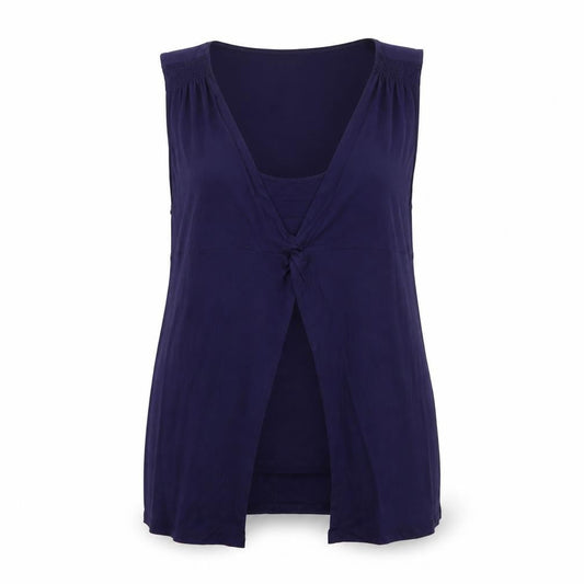 Olsen Womens Blue Viscose Basic Tank Size 14 Scoop Neck